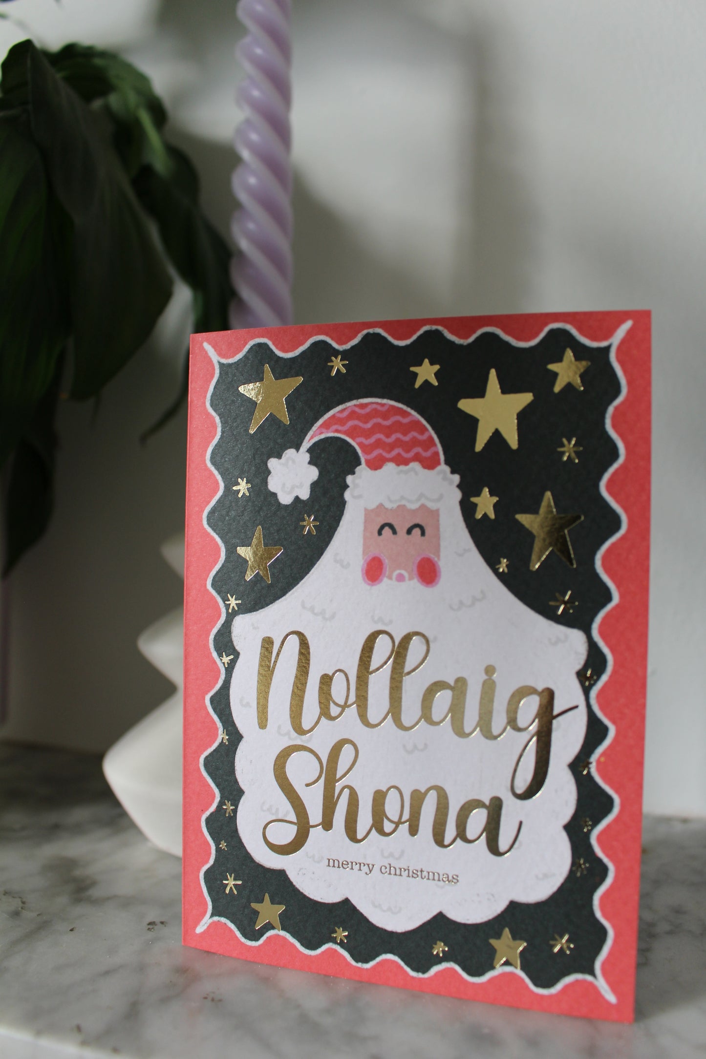 Gold Foiled Santa Card