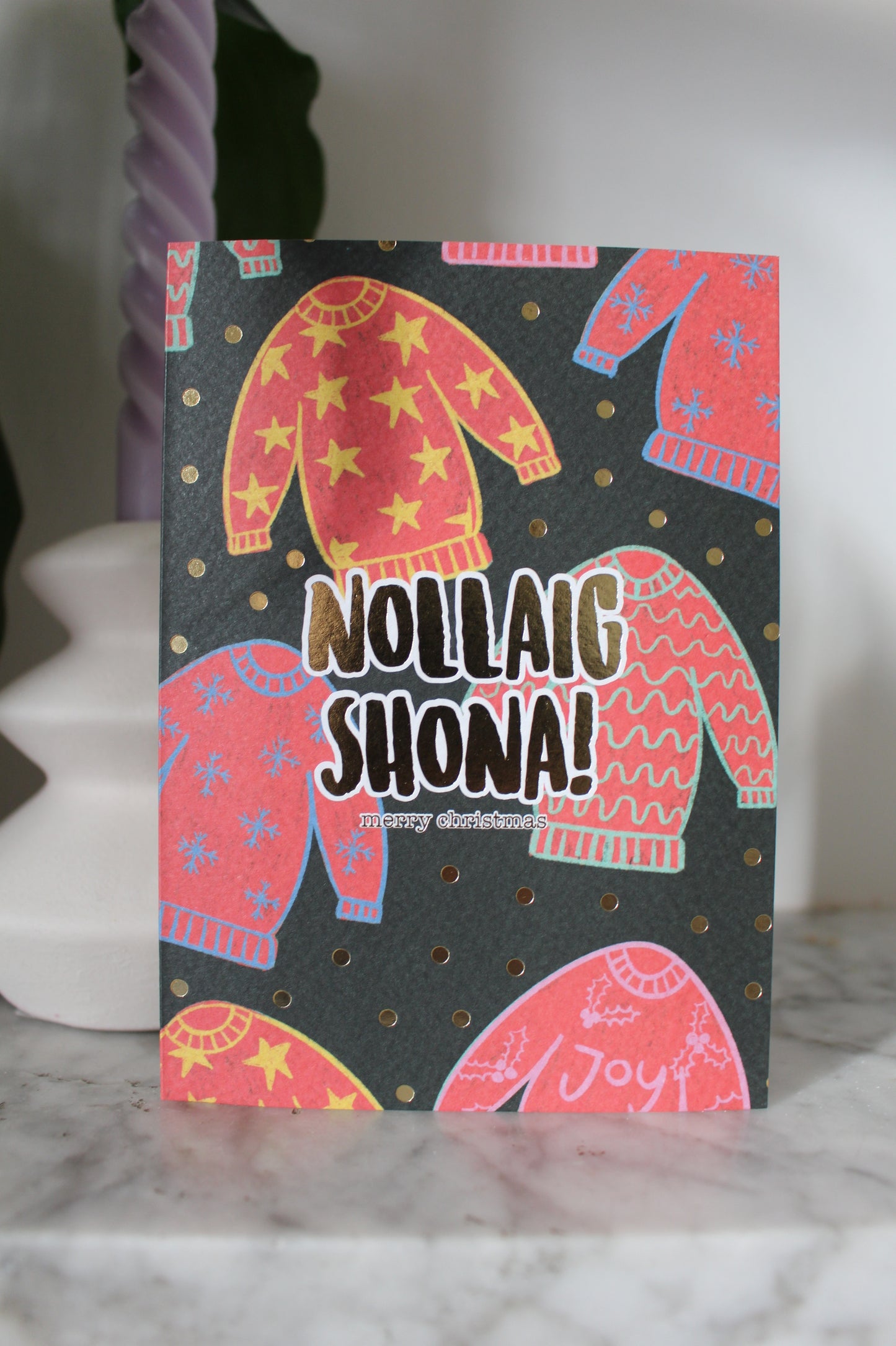 Gold Foiled Christmas Jumper Card