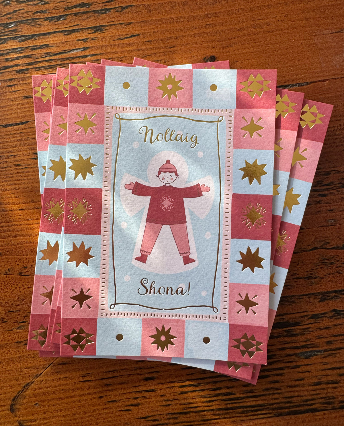 Gold Foiled Snow Angel Christmas Card
