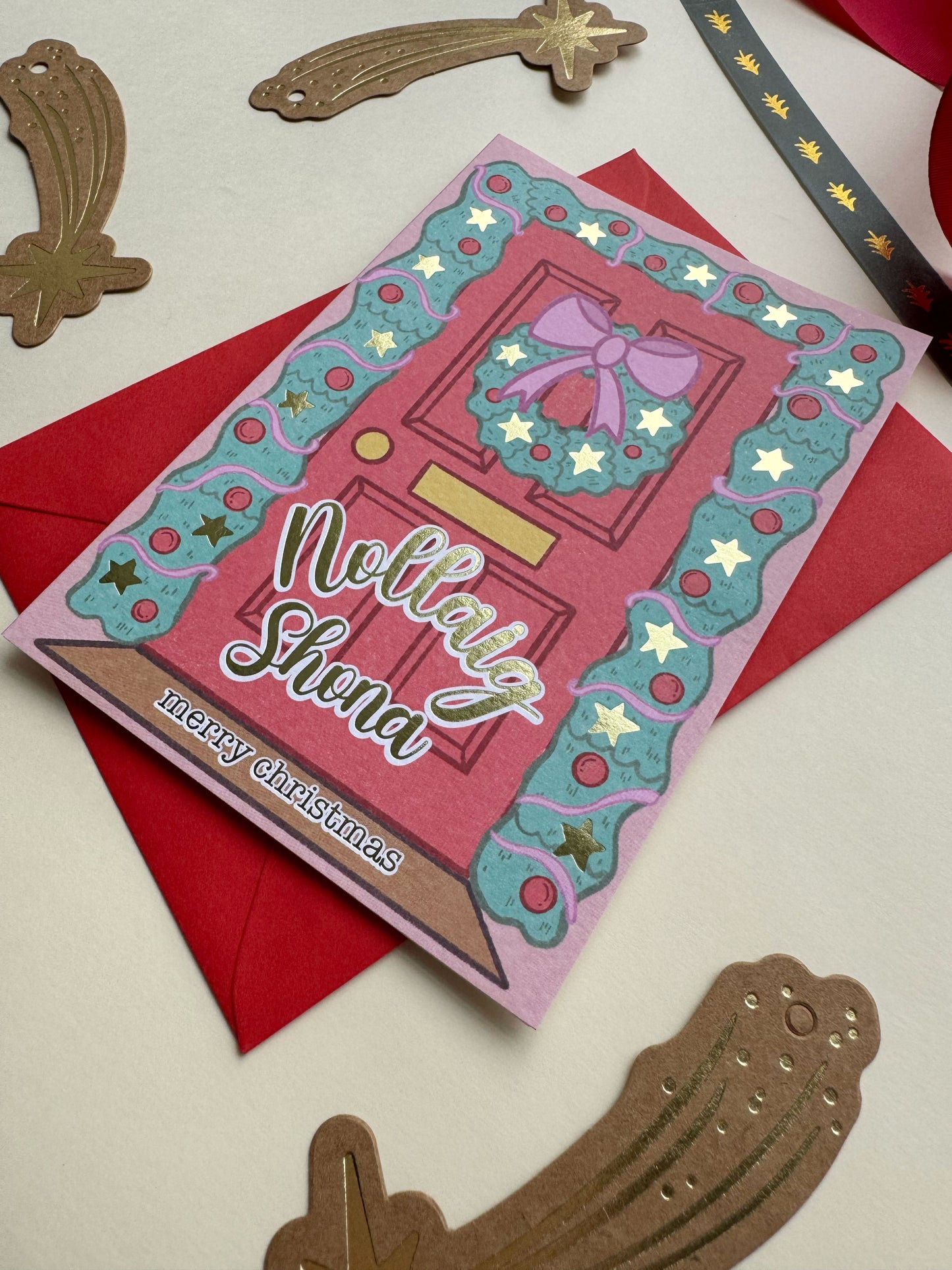 Gold Foiled Christmas Door Card