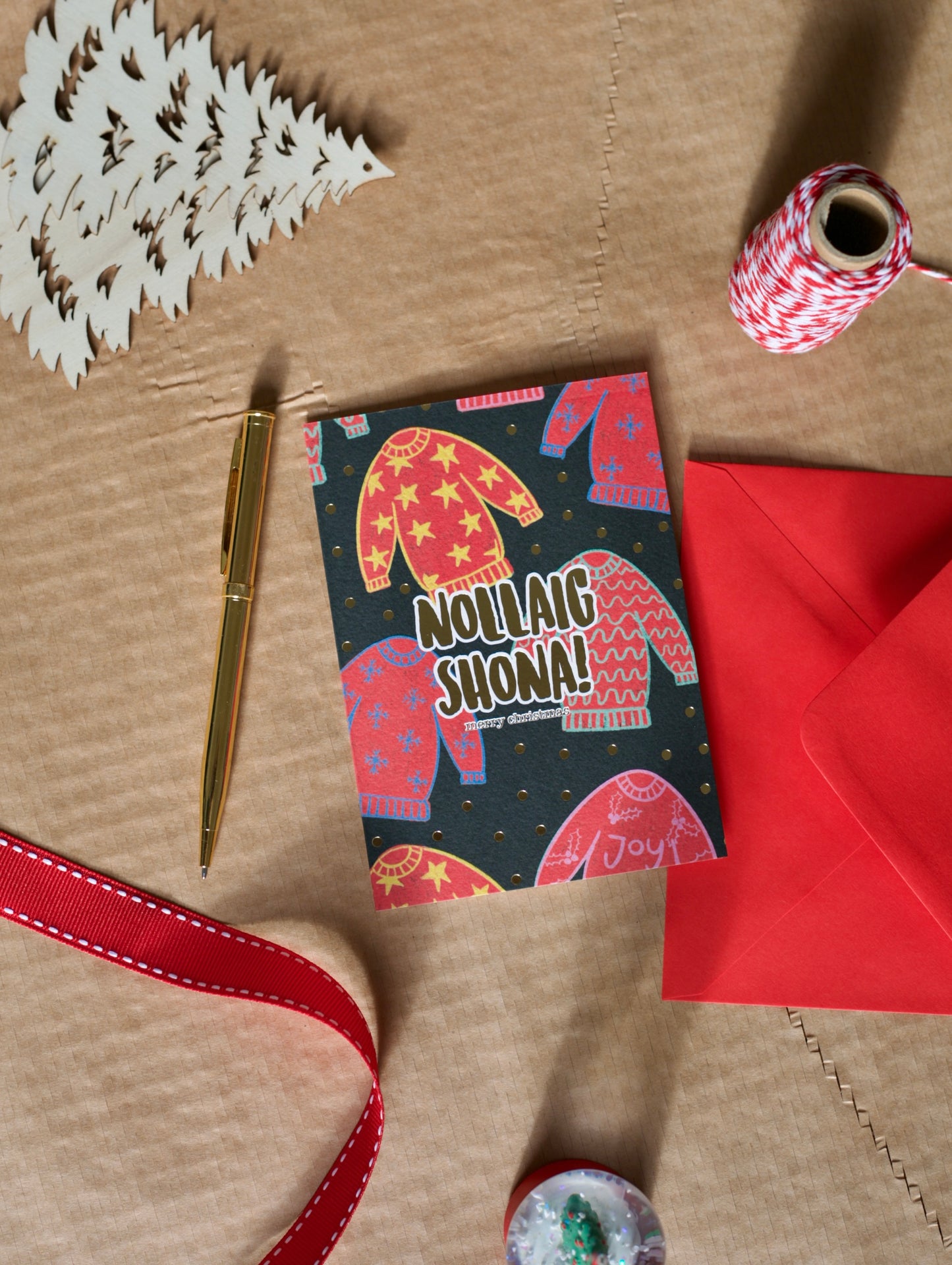 Gold Foiled Christmas Jumper Card