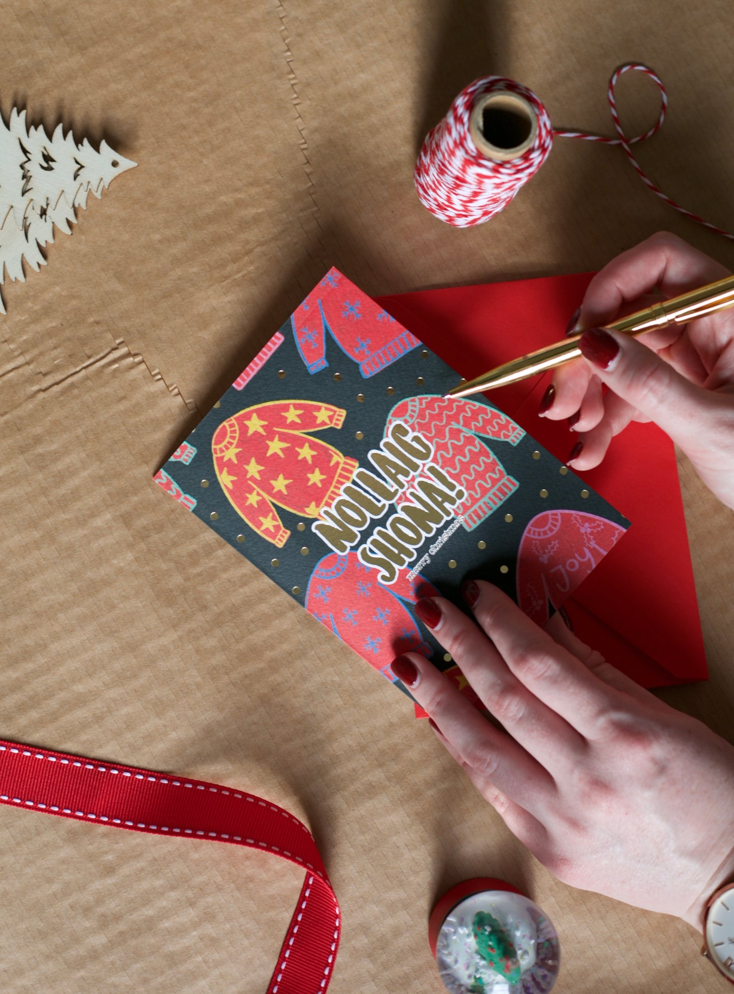 Gold Foiled Christmas Jumper Card