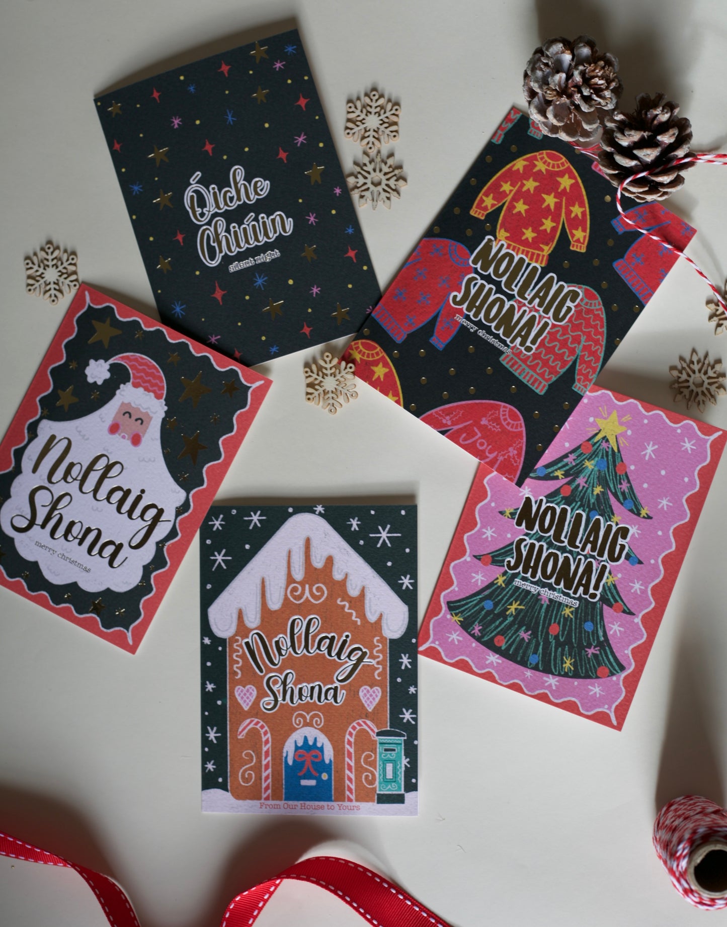 Mixed 15 Pack Gold Foiled Christmas Cards