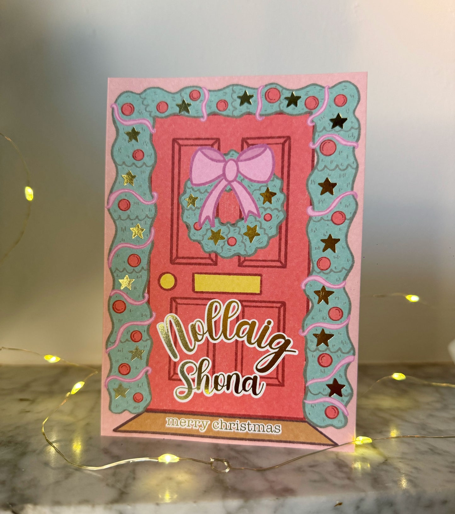 Gold Foiled Christmas Door Card