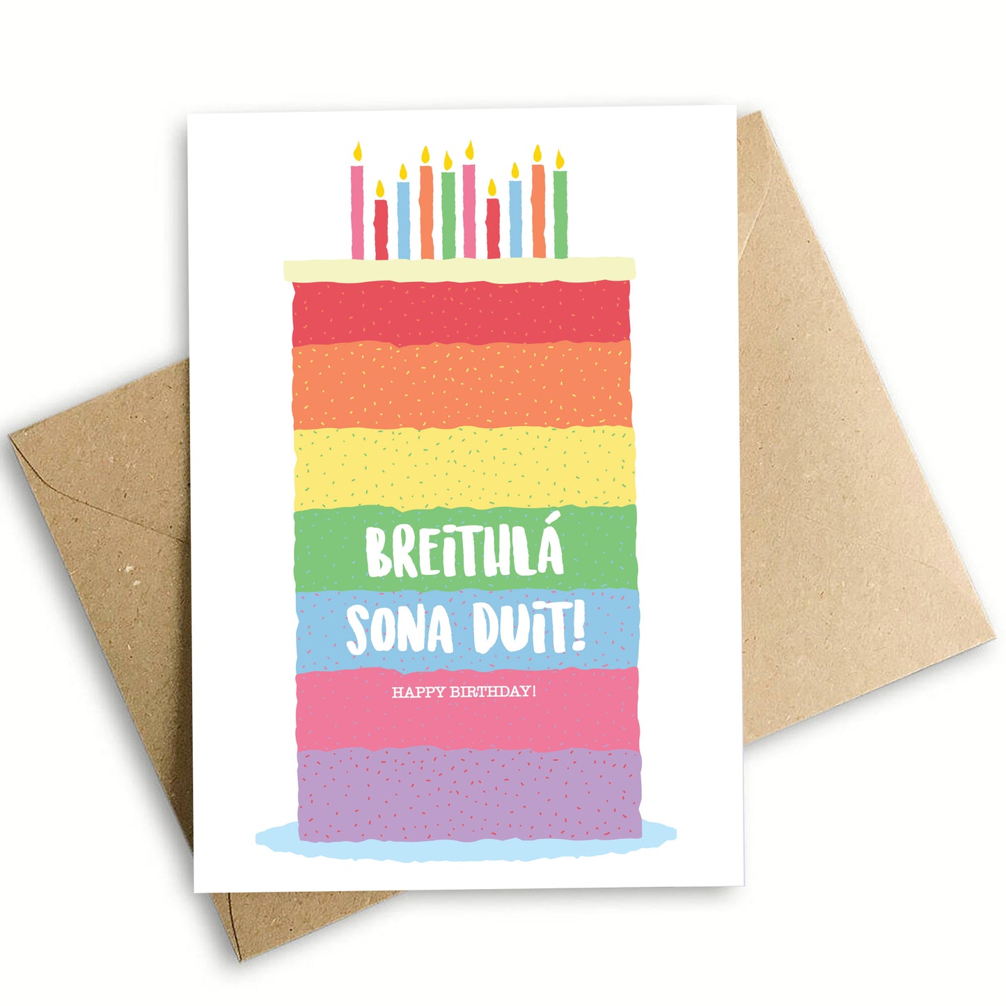 Happy Birthday Rainbow Cake Card