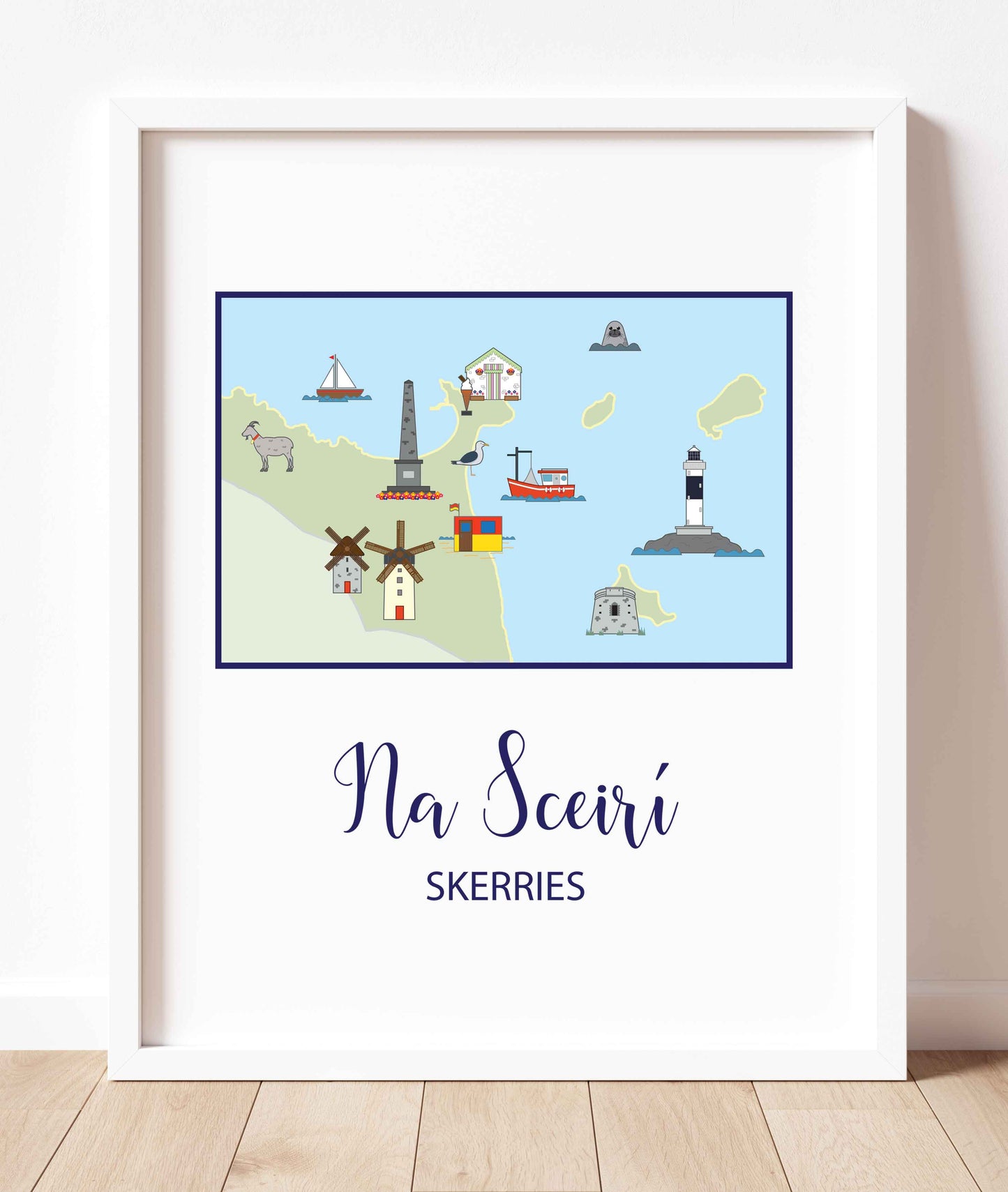 Map Of Skerries (Portrait) | Prints of Ireland