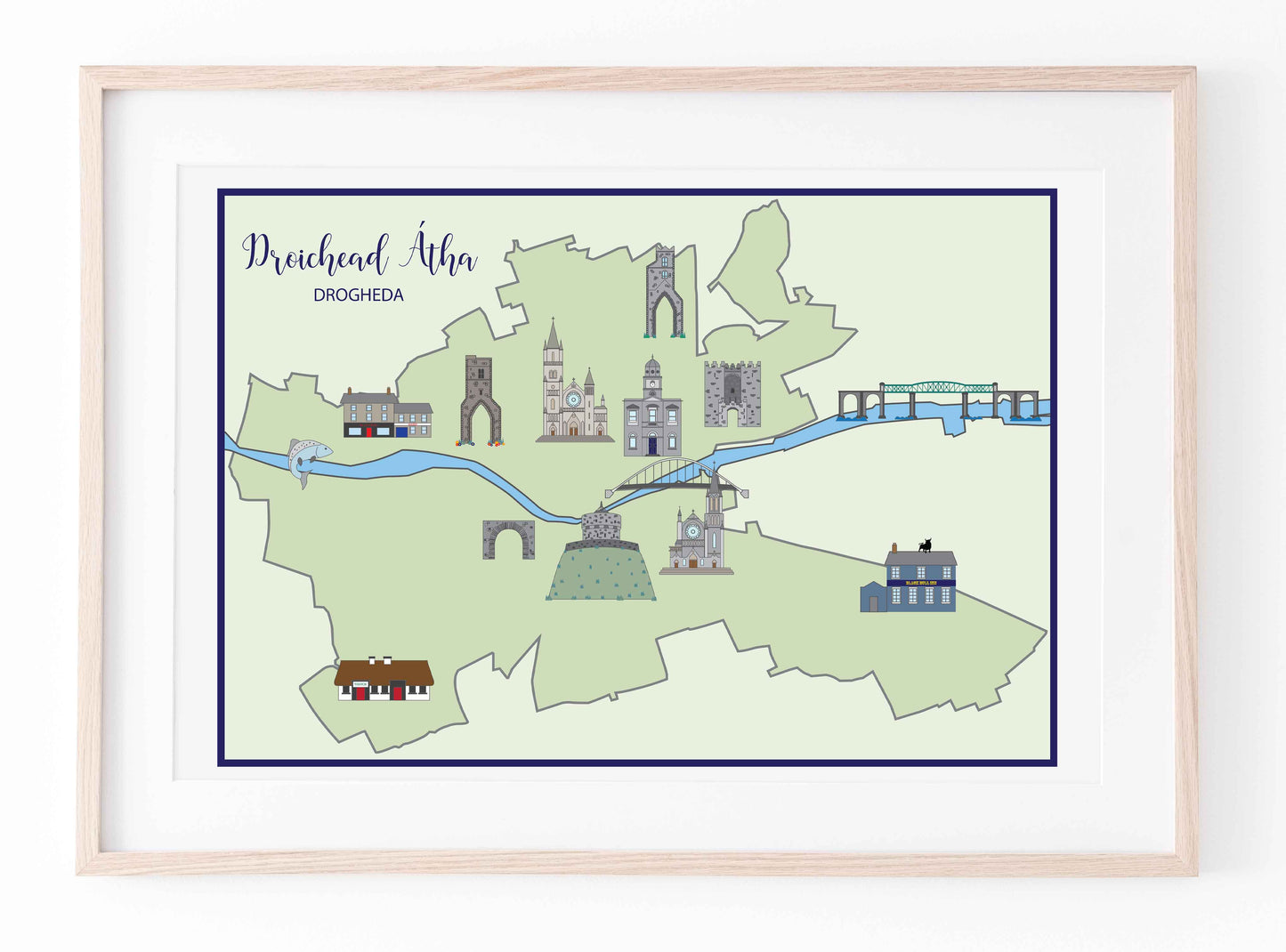 Map Of Drogheda (Landscape) | Prints of Ireland