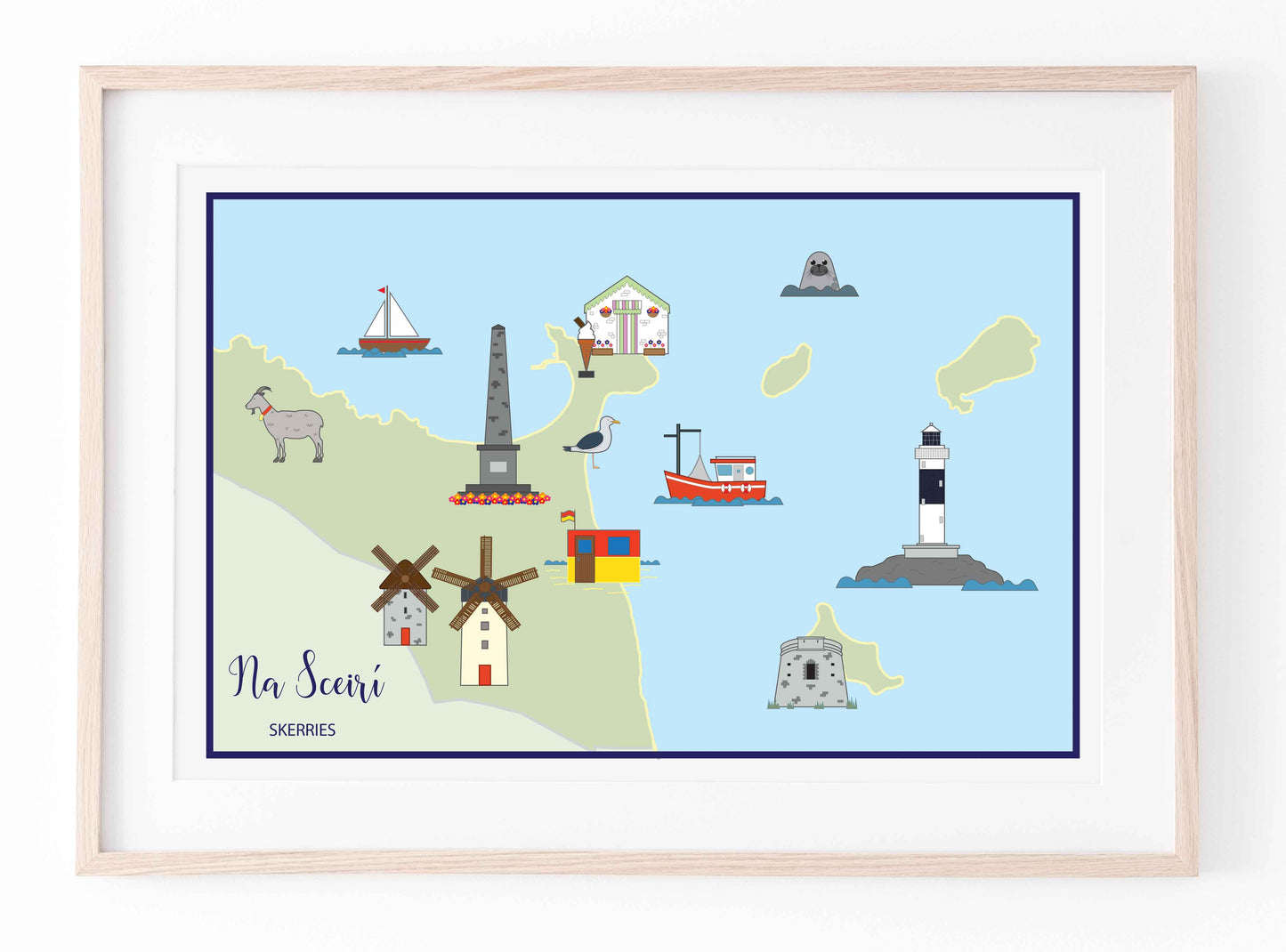 Map Of Skerries (Landscape) | Prints of Ireland