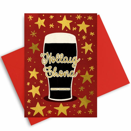 Gold Foiled Christmas Pint Card