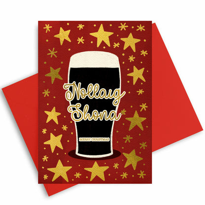 Gold Foiled Christmas Pint Card