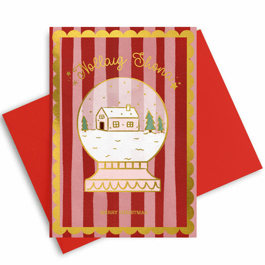 Gold Foiled Christmas Snow Globe Card
