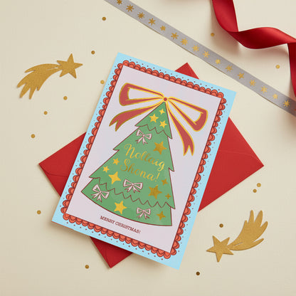 2026 Gold Foiled Christmas Card 5 Pack