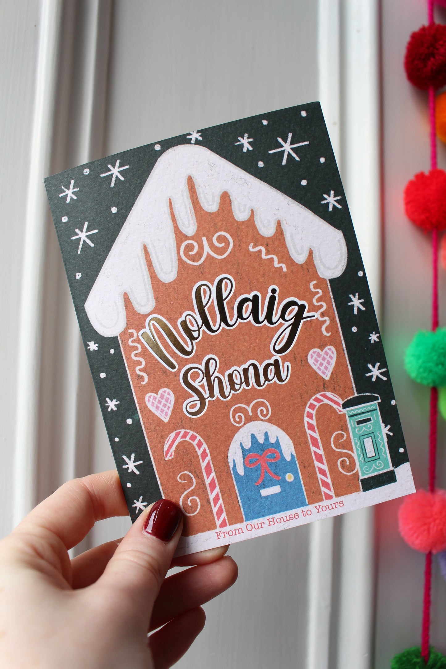 Gold Foiled Gingerbread House Card