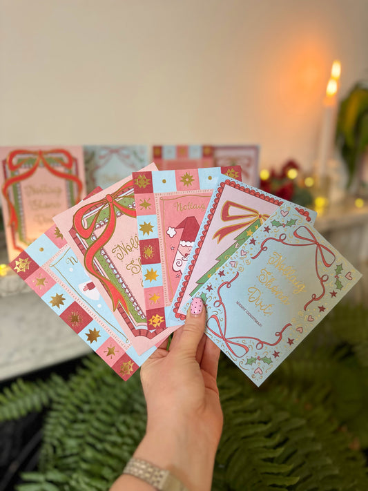 2026 Gold Foiled Christmas Card 5 Pack