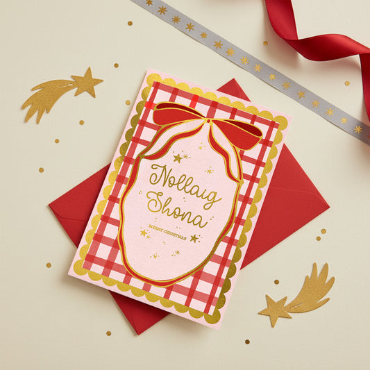 Gold Foiled Christmas Bow Card