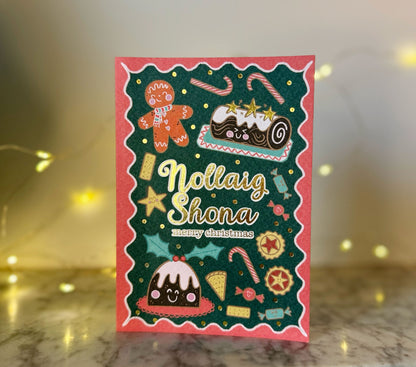 Gold Foiled Christmas Treats Card