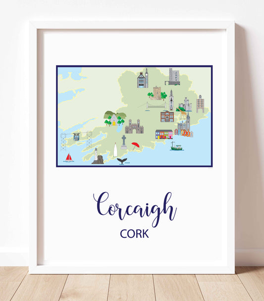 County Cork Map (Portrait)