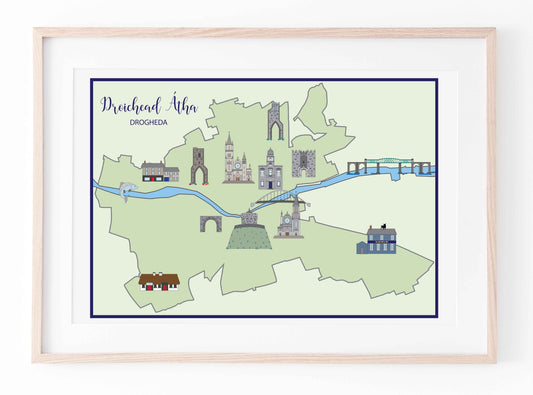 Map Of Drogheda (Landscape) | Prints of Ireland