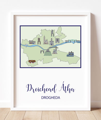Map Of Drogheda (Portrait) | Prints of Ireland