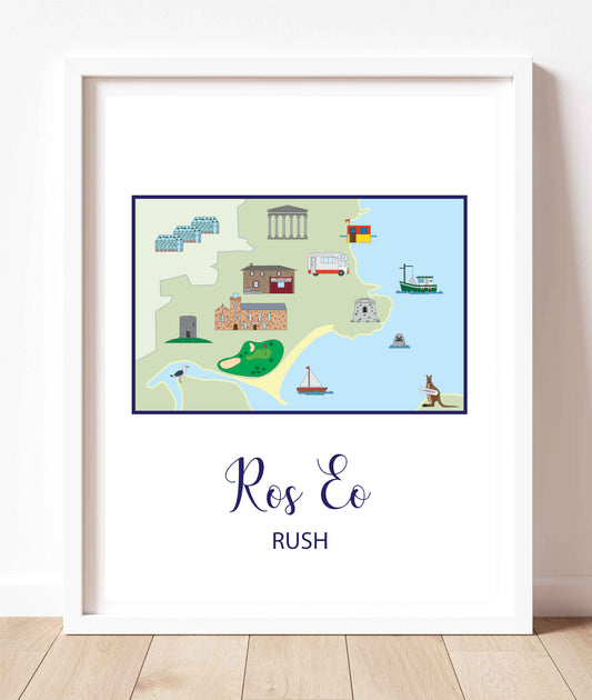 Map of Rush (Portrait) | Prints of Ireland