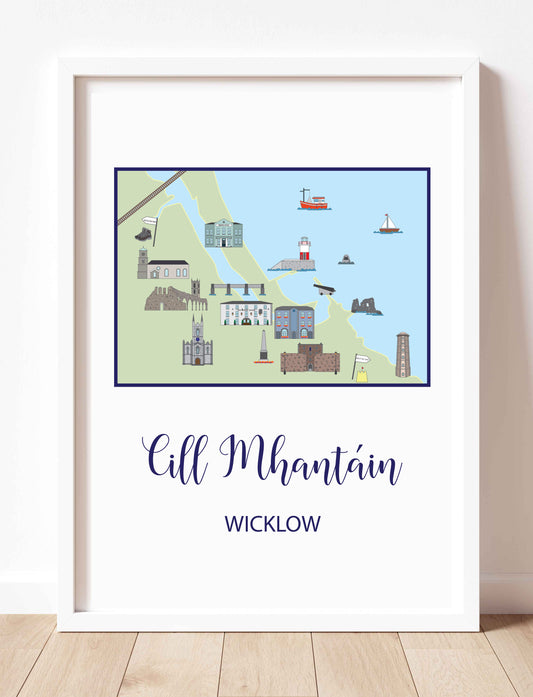 Wicklow Town Map Portrait